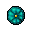 round turquoise pillow