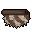 rolled-up fur carpet